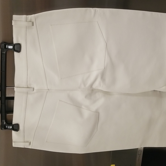 💕ST. JOHN💕 100% Leather Pants High Rise ~ Ecru White 12 NWOT - Picture 4 of 10